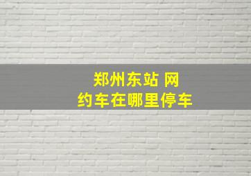 郑州东站 网约车在哪里停车